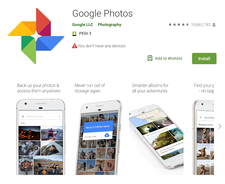Google Photos Google Playstore