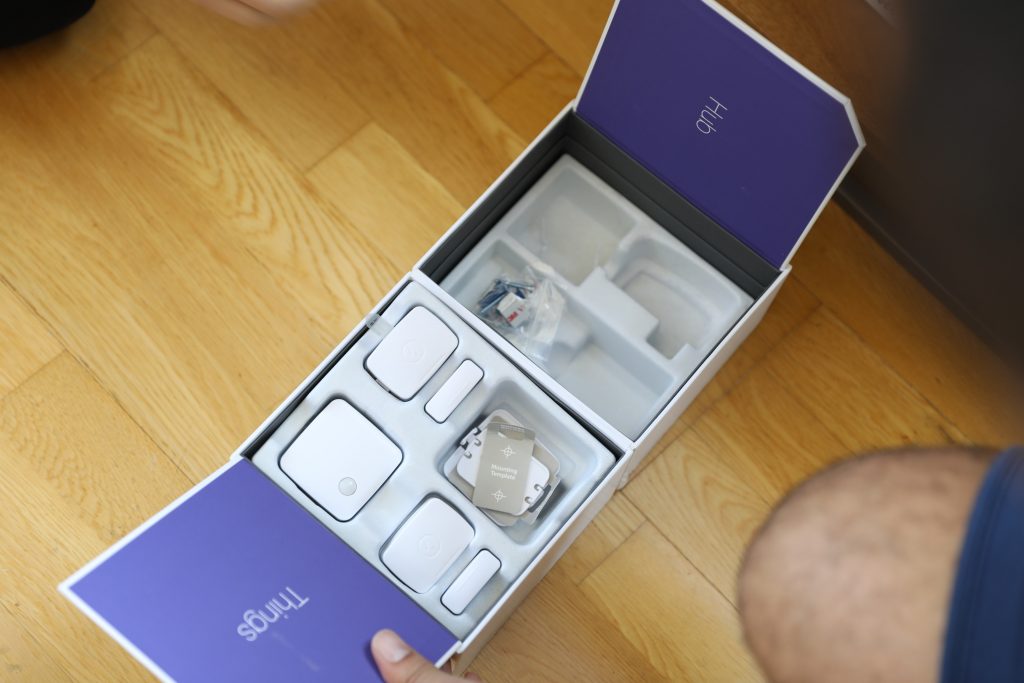Olympic viewing party Samsung SmartThings unboxing the Saumsung smartthings