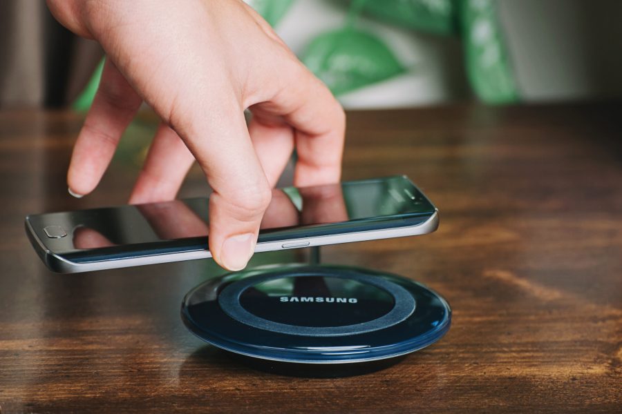 Samsung phone and wireless charging dock
