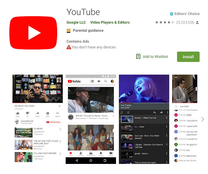 YouTube App Google Home