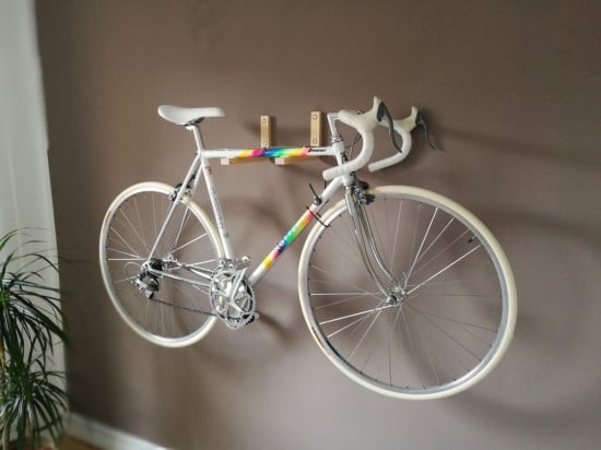 One of the best Ikea hacks is this DIY bike wall mount.