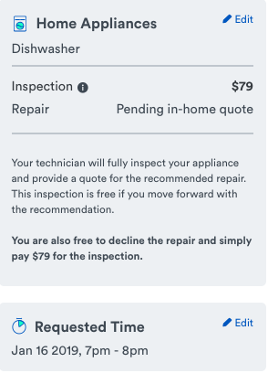 dishwasher repair price