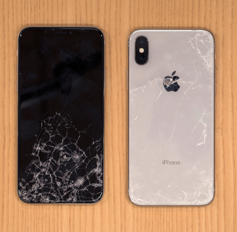 iPhone X shattered screen