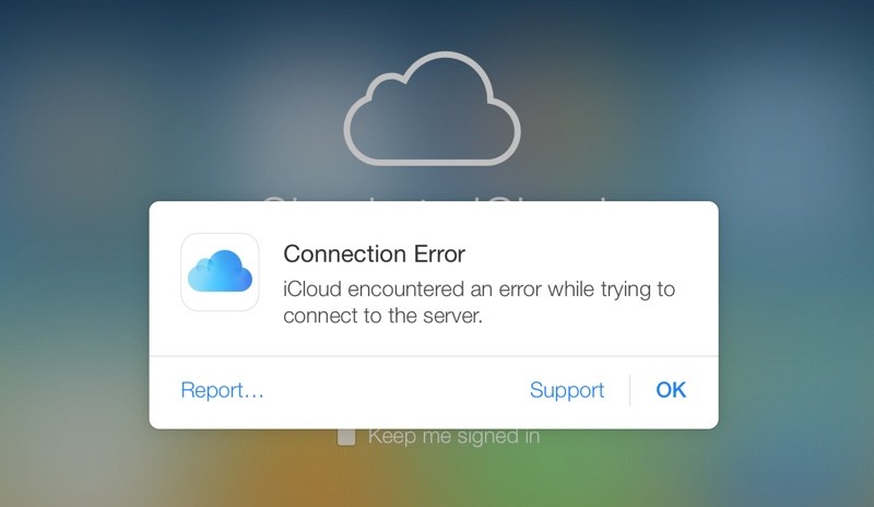 iCloud experiencing errors