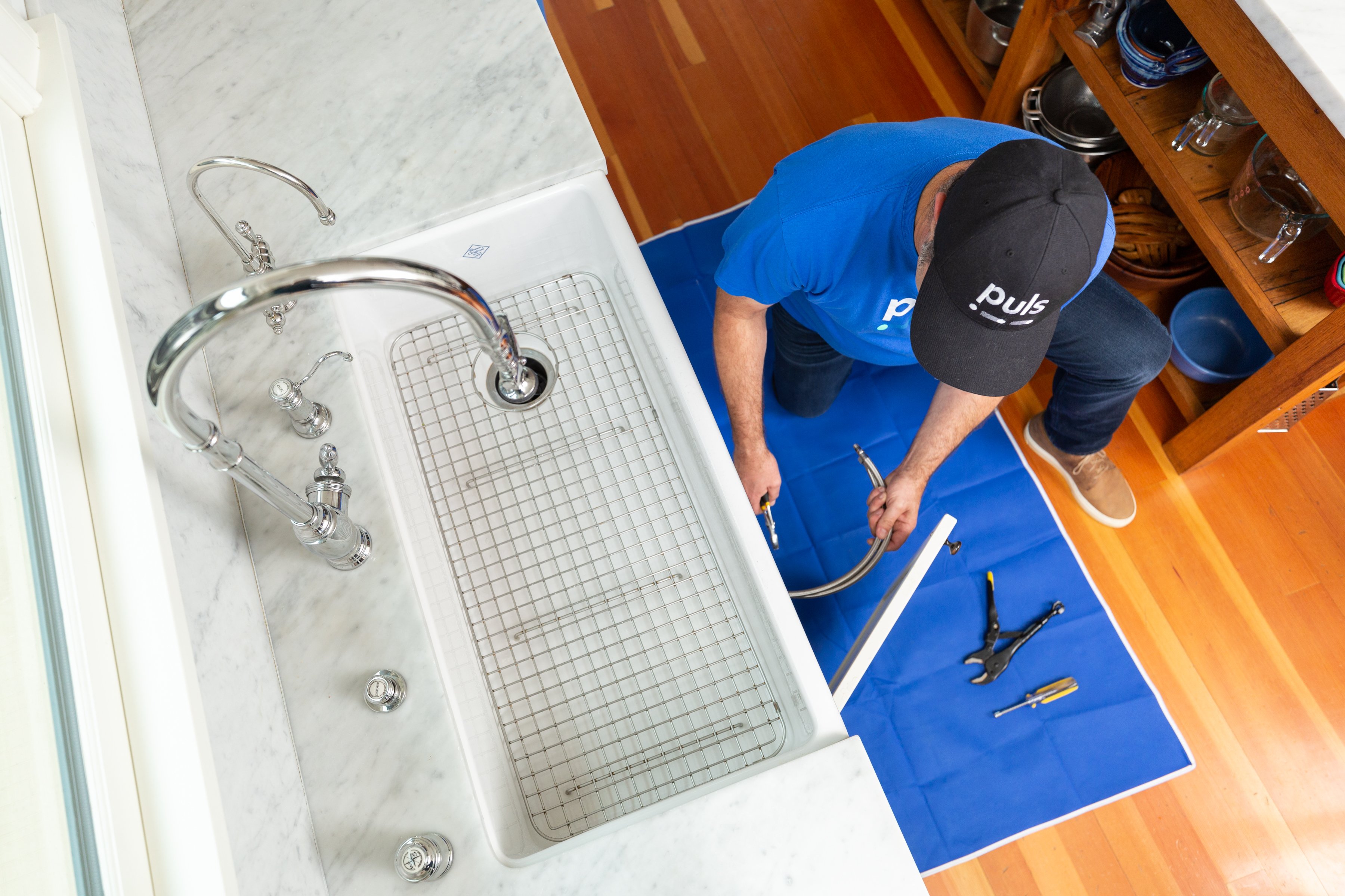 Handymen can help with plumbing needs.