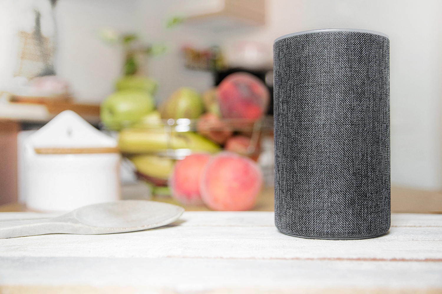 Amazon Echo device in kitchen