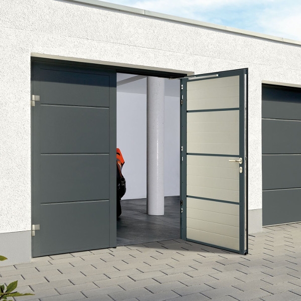 side hinged garage door